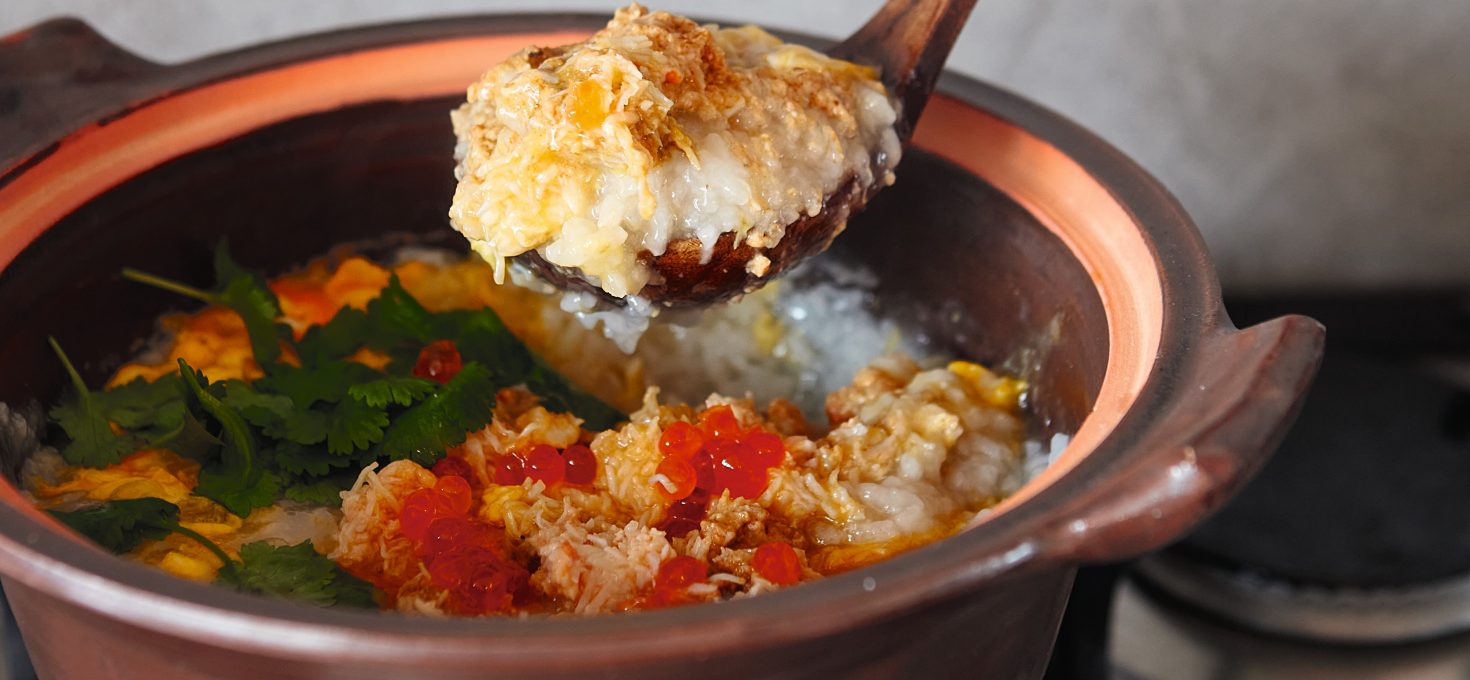 British Italian Bridge, Kani Zosui, Cross between Risotto and Porridge, Recipe from Otsumami by Atsuko Ikeda