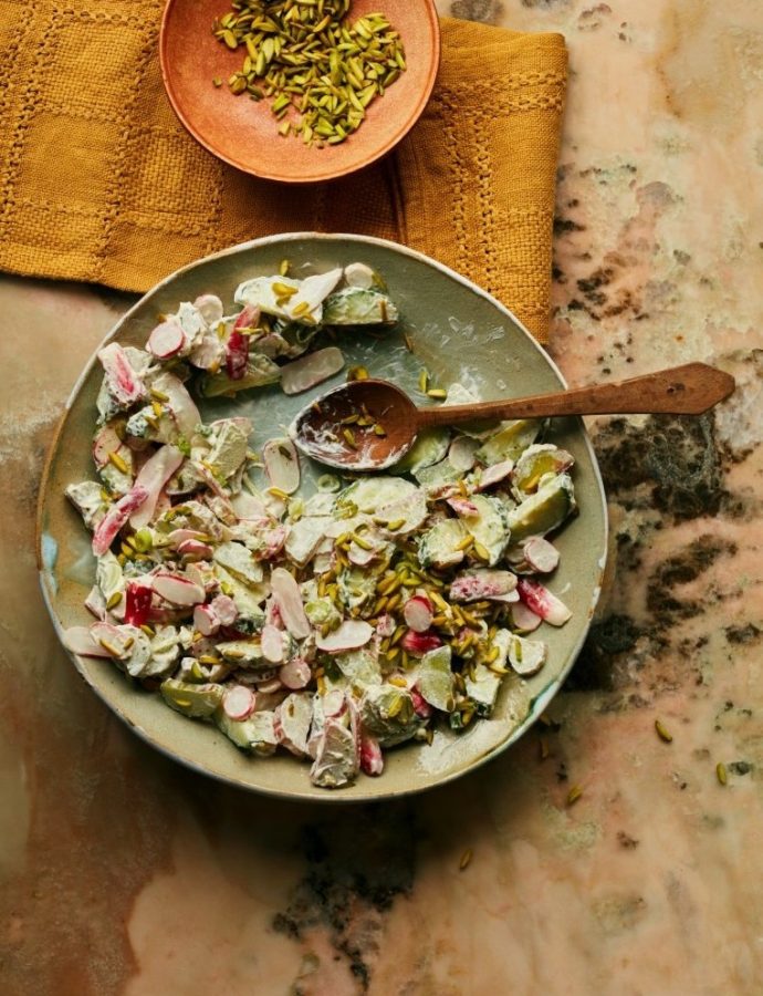 Rhubarb Your Salad the Uzbek Way with ‘Rovoch Salat’ from ‘Silk Roads’ by Anna Ansari